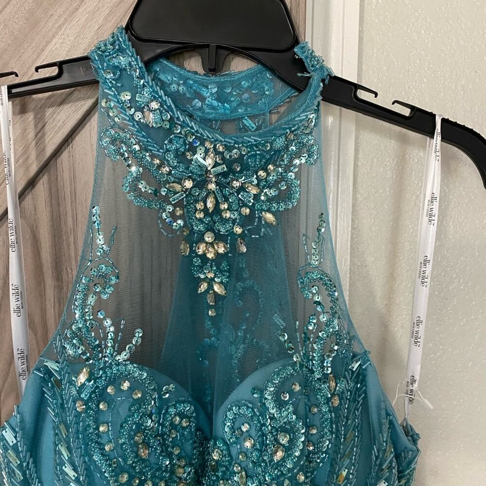 NWT Ellie Wilde by Mon Cherie style EW117099 turquoise 8 - Picture 8 of 13